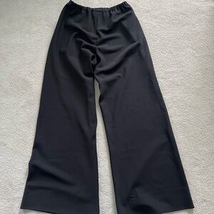 La Ligne Black Wide-Leg Pants with Mid-Rise Waist